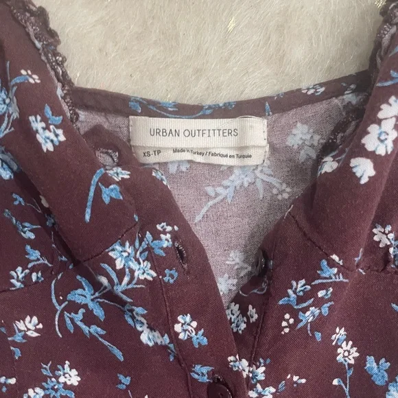 Urban outfitters brown blue floral romper - Picture 2 of 6